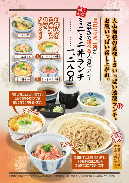 大山そば ミニミニ丼ランチ